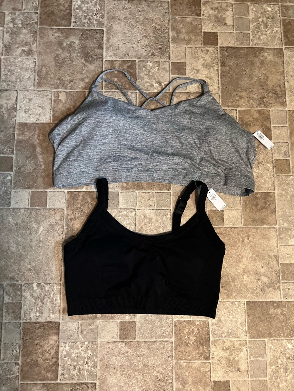 NWT Set of Two Old Navy Black and Heather Gray Bralettes